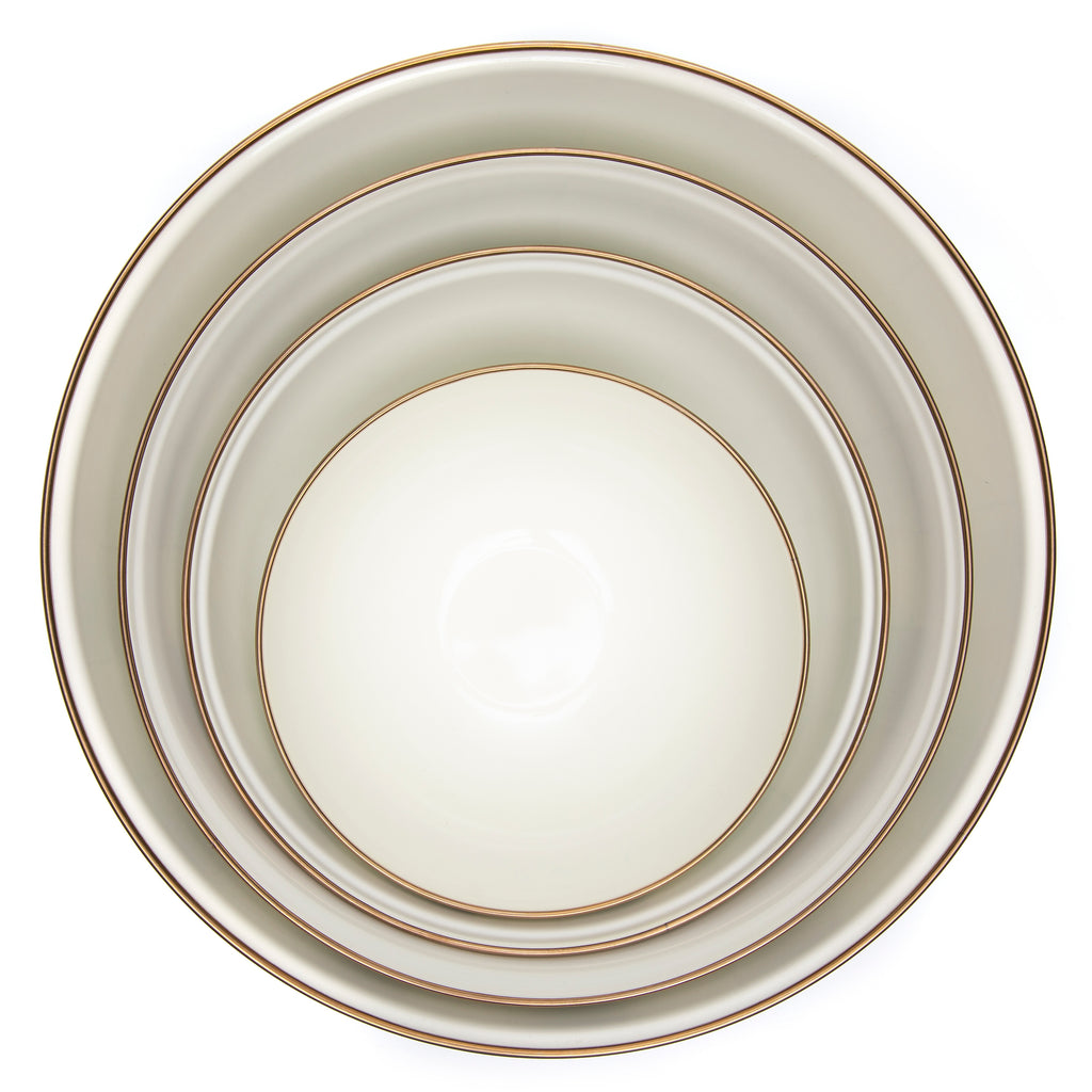 Mackenzie-Childs Sterling Check, Grey and White Checked Enamel Everyday Bowl - Large