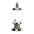Mackenzie-Childs Courtly Check, Black and White Enamel Checked and Glass Beverage Hostess.