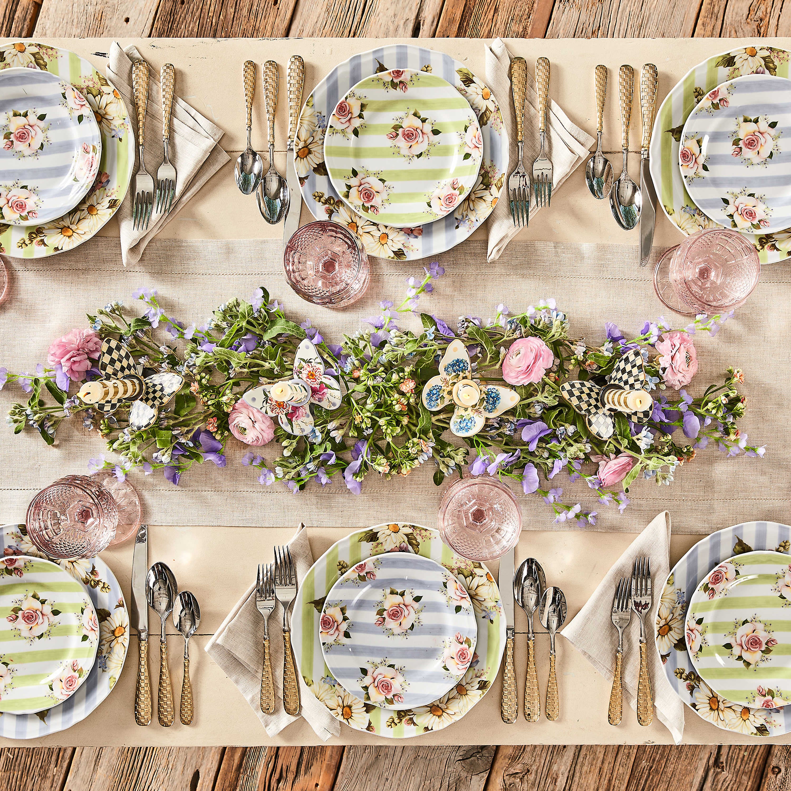 Mackenzie-Childs Wildflowers Dinner Plate - Blue