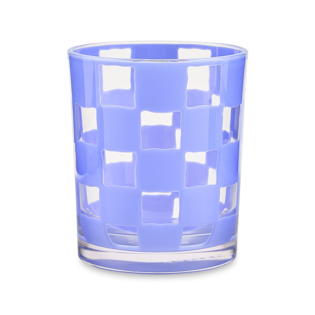 Blue Check Acrylic Tumblers, Set of 4