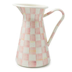 Mackenzie-Childs Rosy Check, pink and white checked large practical pitcher
