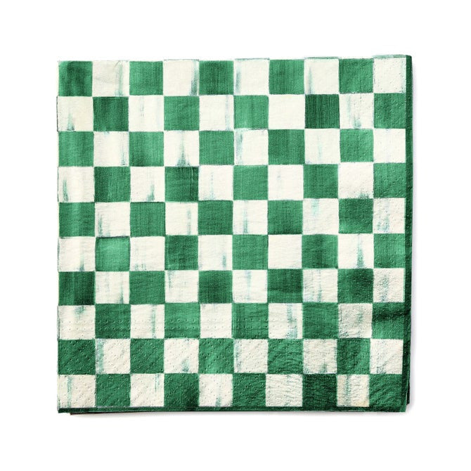 MacKenzie-Childs Emerald Check Dinner Paper Napkins