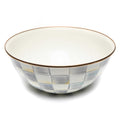 Mackenzie-Childs Sterling Check, Grey and White Checked Enamel Everyday Bowl - Large