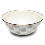 Mackenzie-Childs Sterling Check, Grey and White Checked Enamel Everyday Bowl - Large