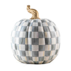 Mackenzie-Childs Sterling Check, Grey and White Checked Large Pumpkin