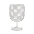 White Check Acrylic Water Goblets, Set of 4