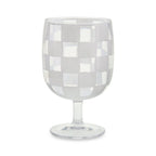 White Check Acrylic Water Goblets, Set of 4