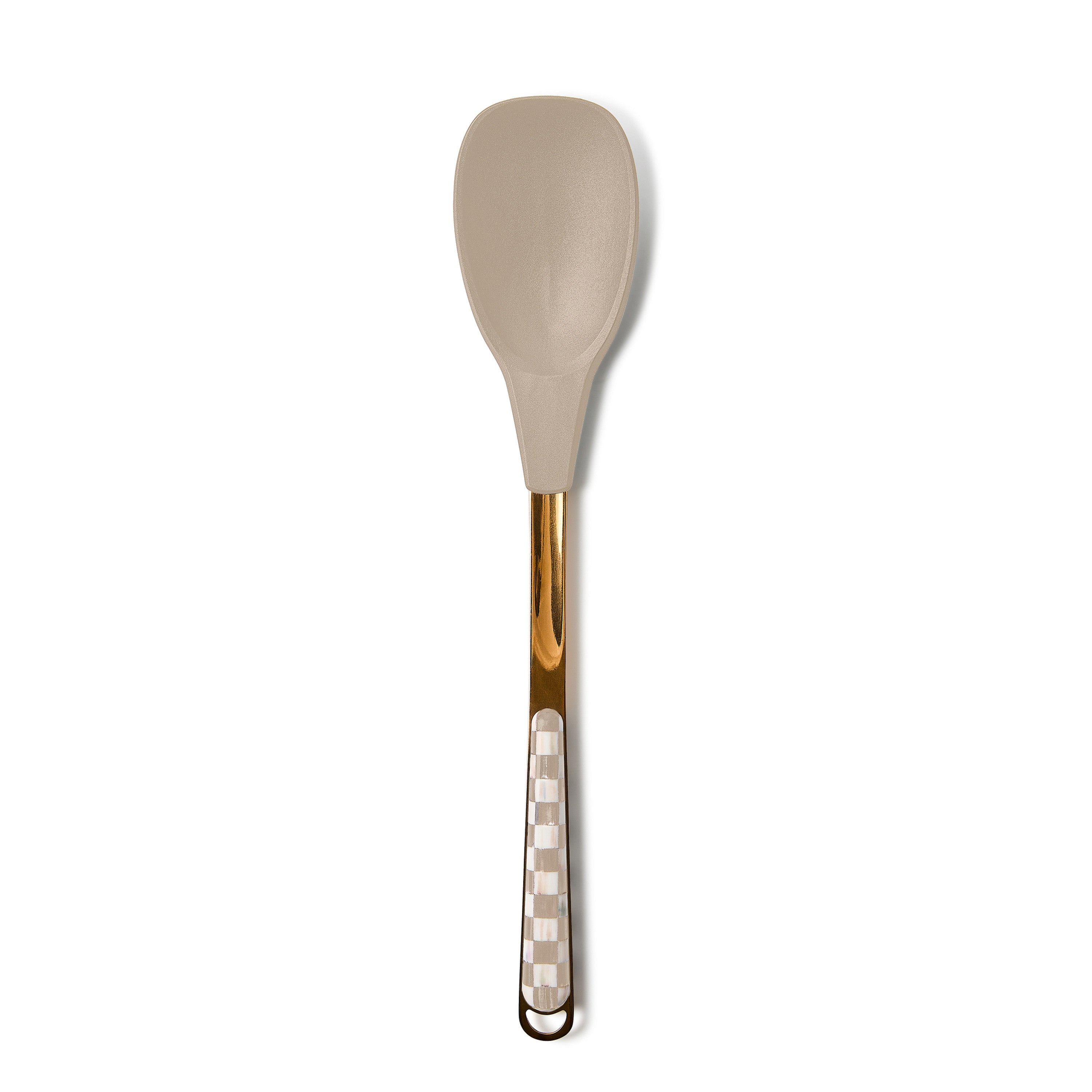 Mackenzie-Childs Mocha Check, brown and white checked spoon