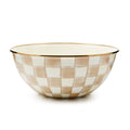 Mackenzie-Childs Mocha Check, brown and white checked large everyday bowl