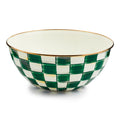 Mackenzie-Childs Emerald Check, green and white checked large everyday bowl