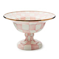 Mackenzie-Childs Rosy Check, pink and white checked large compote